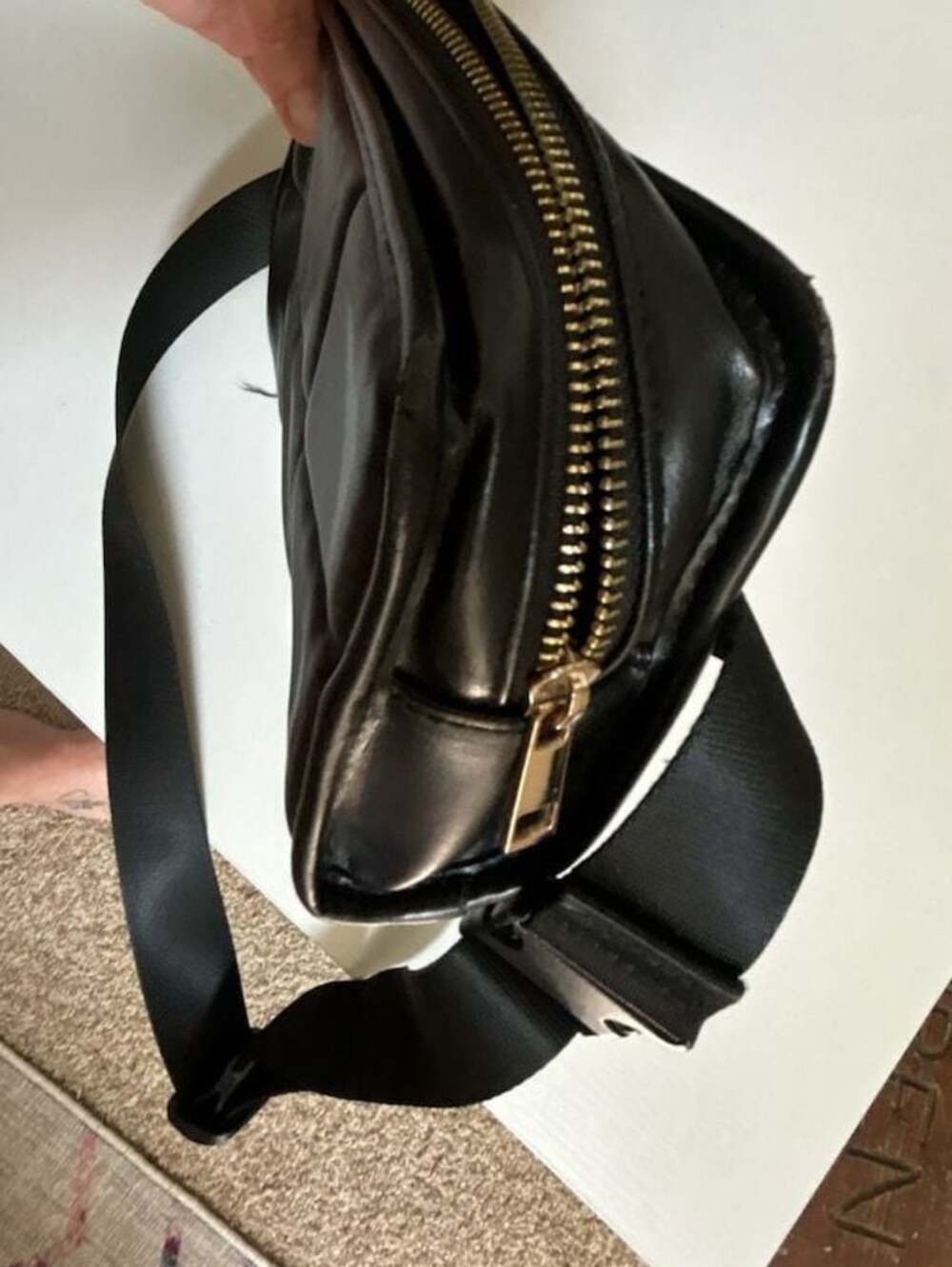Amanda Uprichard Black Quilted Faux Leather Belt Bag - Picture 7 of 9